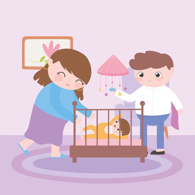 Manada De Dibujos Animados De Elefantes Vector Premium