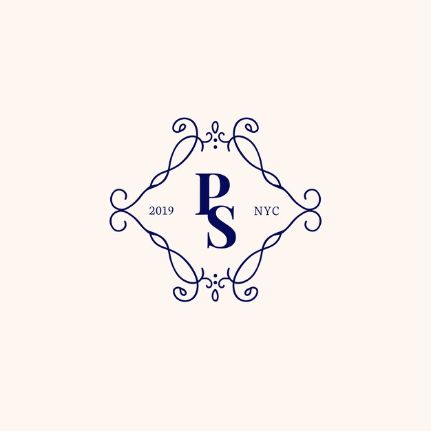 Emblema clásico con inicial