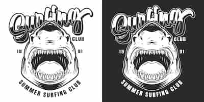 Vector gratuito emblema del club de surf vintage