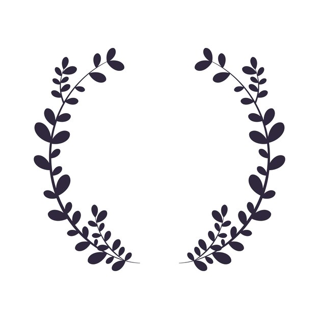 emblema de laurel icono fondo blanco