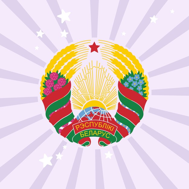 Emblema nacional de bielorrusia dibujado a mano