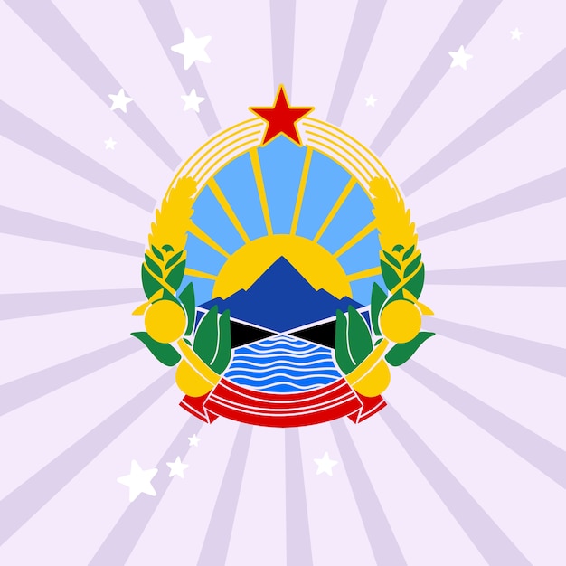 Vector gratuito emblema nacional de macedonia dibujado a mano
