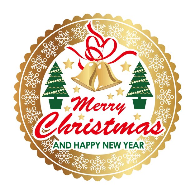Emblema o etiqueta del símbolo del vector de Navidad aislado en un fondo blanco