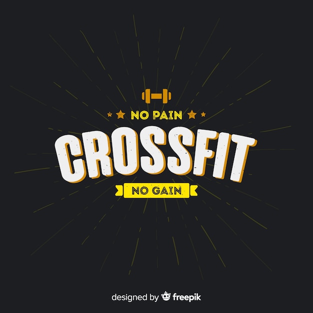 Vector gratuito emblema plano motivacional de crossfit.