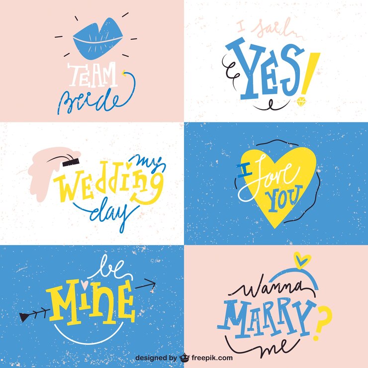 Vector gratuito emblemas boda set
