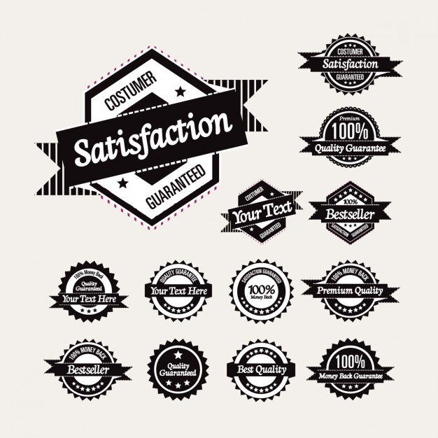 Emblemas de garantía monocromáticos