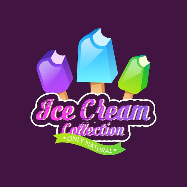 Vector gratuito emblemas de helado, etiqueta o distintivo.