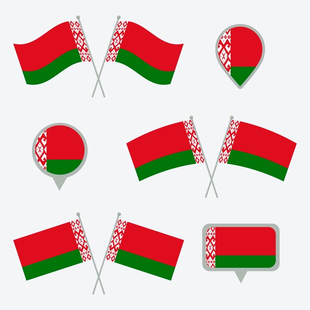 Emblemas nacionales de bielorrusia dibujados a mano