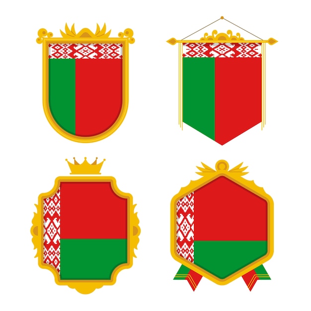 Vector gratuito emblemas nacionales de bielorrusia dibujados a mano