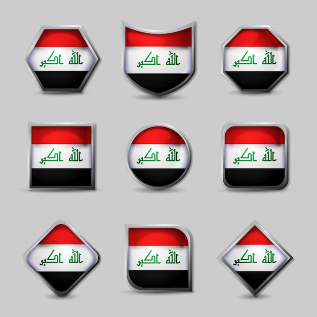 Vector gratuito emblemas nacionales de irak de diseño plano dibujado a mano