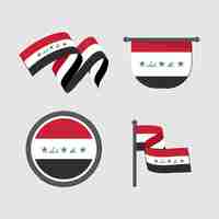 Vector gratuito emblemas nacionales de irak de diseño plano dibujado a mano