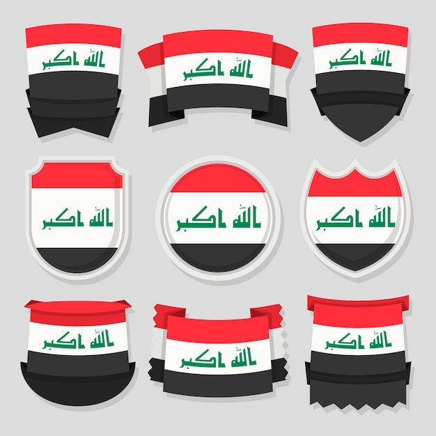 Emblemas nacionales de irak de diseño plano