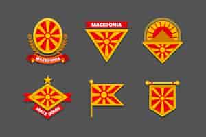 Vector gratuito emblemas nacionales de macedonia dibujados a mano