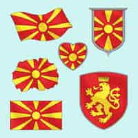 Vector gratuito emblemas nacionales de macedonia dibujados a mano