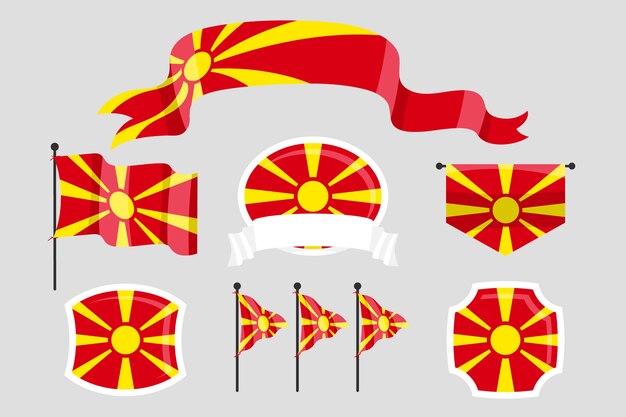 Emblemas nacionales de macedonia dibujados a mano