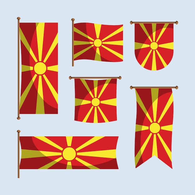Emblemas nacionales de macedonia de diseño plano