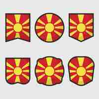 Vector gratuito emblemas nacionales de macedonia de diseño plano