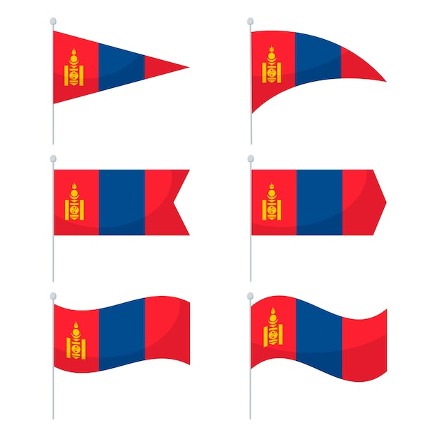Emblemas nacionales de mongolia de diseño plano