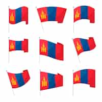 Vector gratuito emblemas nacionales de mongolia de diseño plano