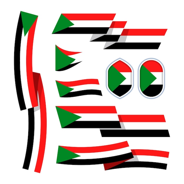 Emblemas nacionales de sudán de diseño plano