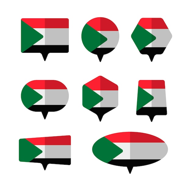 Vector gratuito emblemas nacionales de sudán de diseño plano