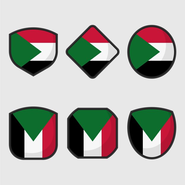 Emblemas nacionales de sudán de diseño plano