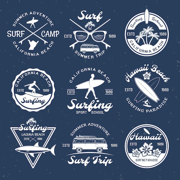 Emblemas de surf en la oscuridad