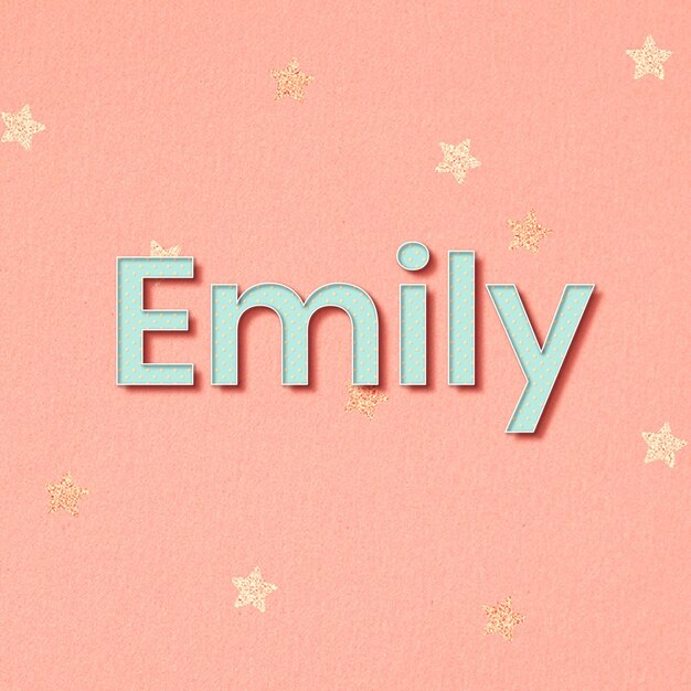 Emily letras palabra arte tipografía vector