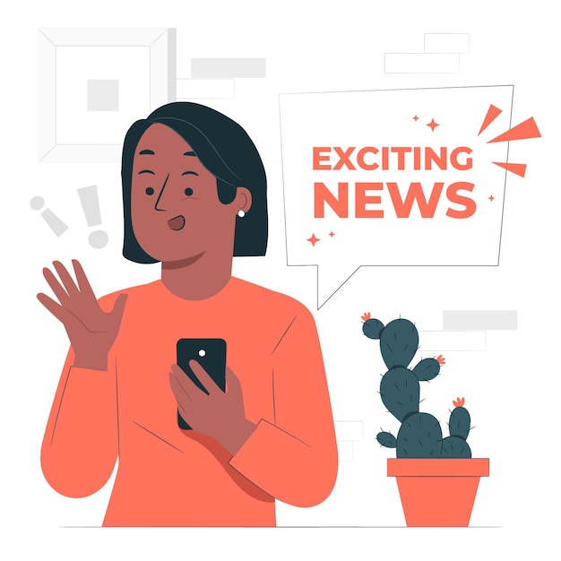 Vector gratuito emocionante ilustración del concepto de noticias