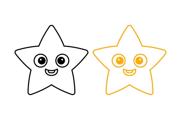 El emoji de la estrella es negro y amarillo.