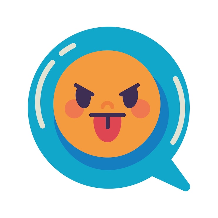 Vector gratuito emoji lengua fuera icono de las redes sociales aislado