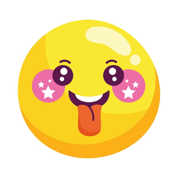 Vector gratuito emoji sonriente con la lengua fuera