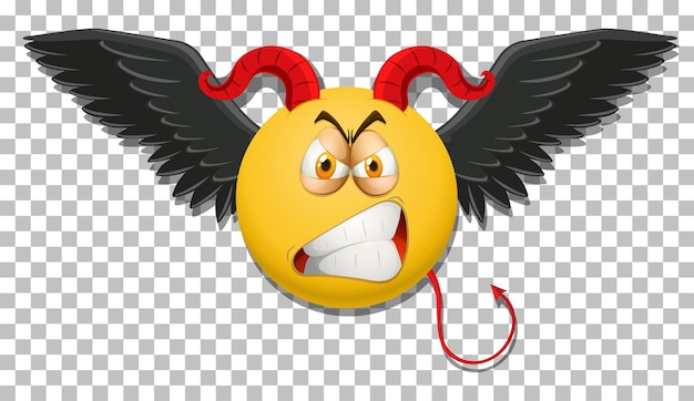 Emoticon de diablo con expresión facial.