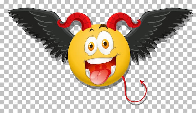 Emoticon de diablo con expresión facial.