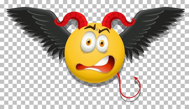 Emoticon de diablo con expresión facial.