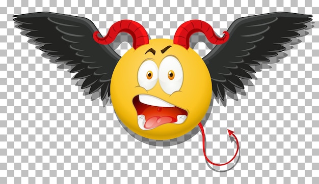 Vector gratuito emoticon de diablo con expresión facial.