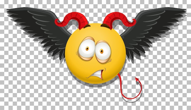 Vector gratuito emoticon de diablo con expresión facial.