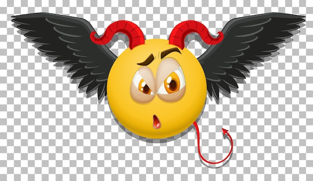 Emoticon de diablo con expresión facial.