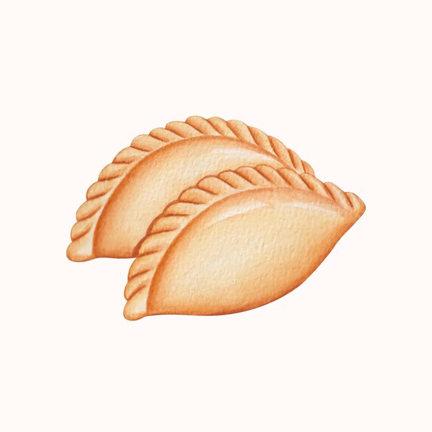Empanadas de comida latinoamericana acuarela dibujada a mano