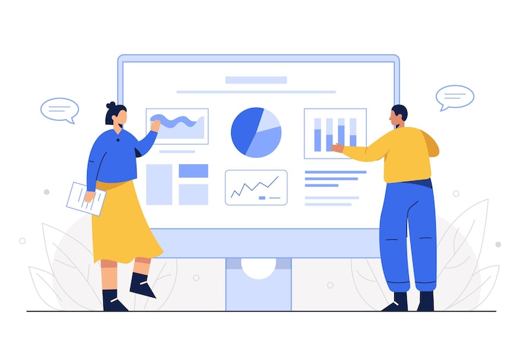 Vector gratuito empleado aislado grande que trabaja en la ilustración plana del lugar de trabajo de la oficina