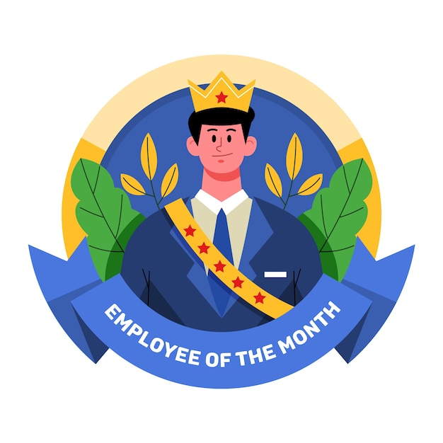 Empleado del mes hombre con corona