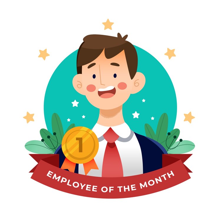 Vector gratuito empleado del mes hombre