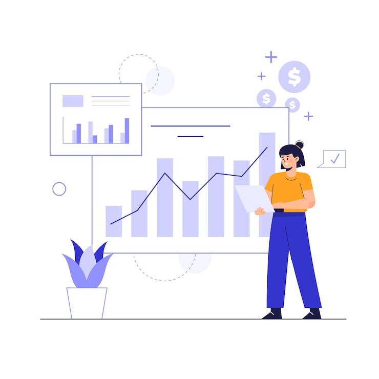 Vector gratuito empleado que trabaja en el interior de la oficina lugar de trabajo ilustración vectorial plana