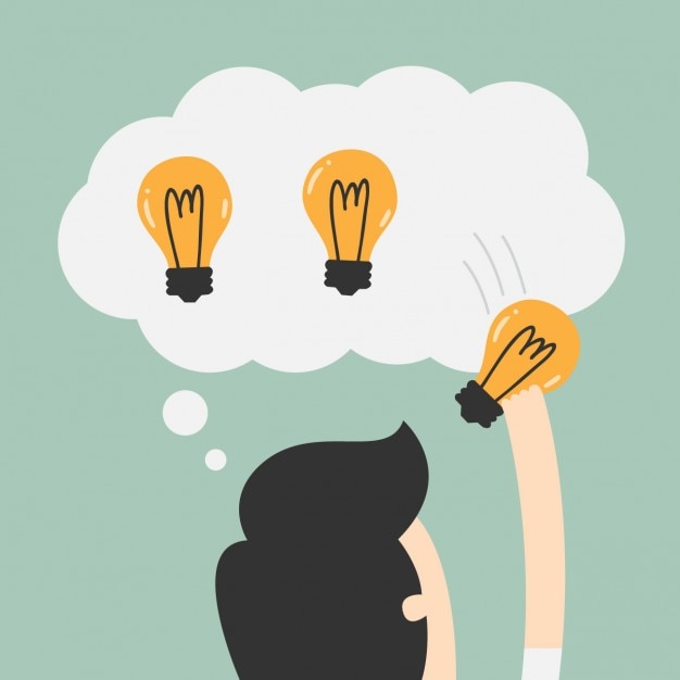 Empleado teniendo algunas ideas