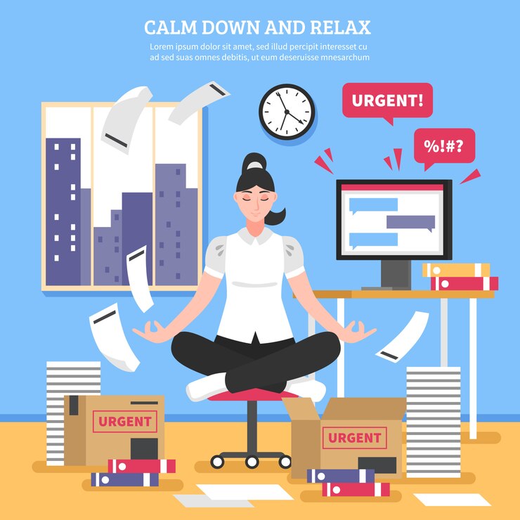 Vector gratuito empresaria haciendo ilustración plana de meditación