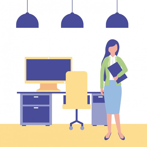 Empresaria en la oficina del espacio de trabajo