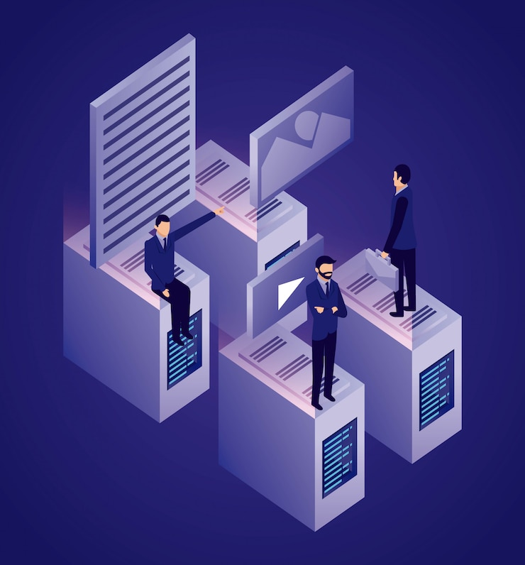 Vector gratuito empresario de red de datos