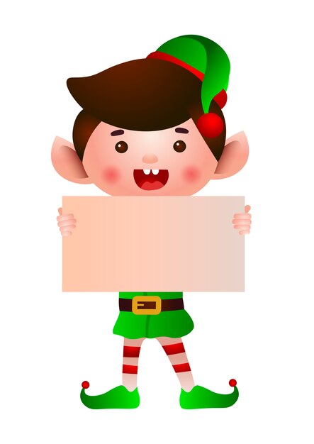 Enano feliz con papel en blanco ilustración