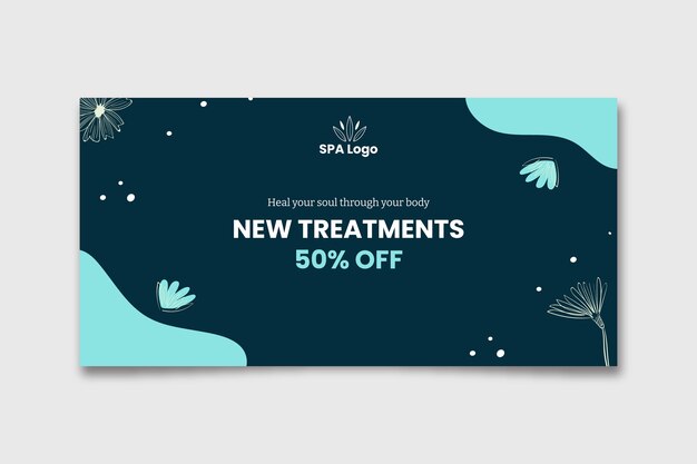 Encabezado de blog de tratamiento de spa floral