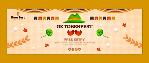 Encabezado degradado de twitter para el festival oktoberfest